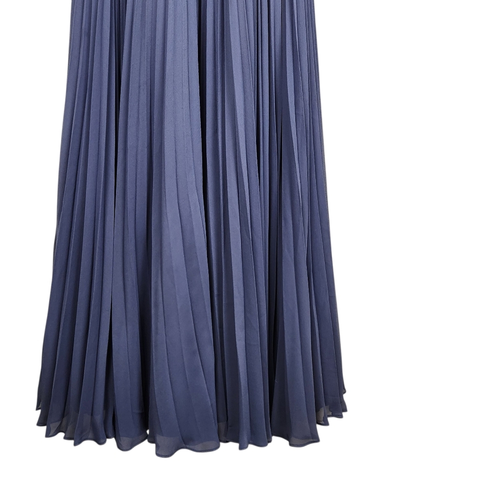 Azazie Kara Stormy NWT AZ374396 Maxi Bridesmaid Dress Chiffon Womens Size A8 - Picture 8 of 16